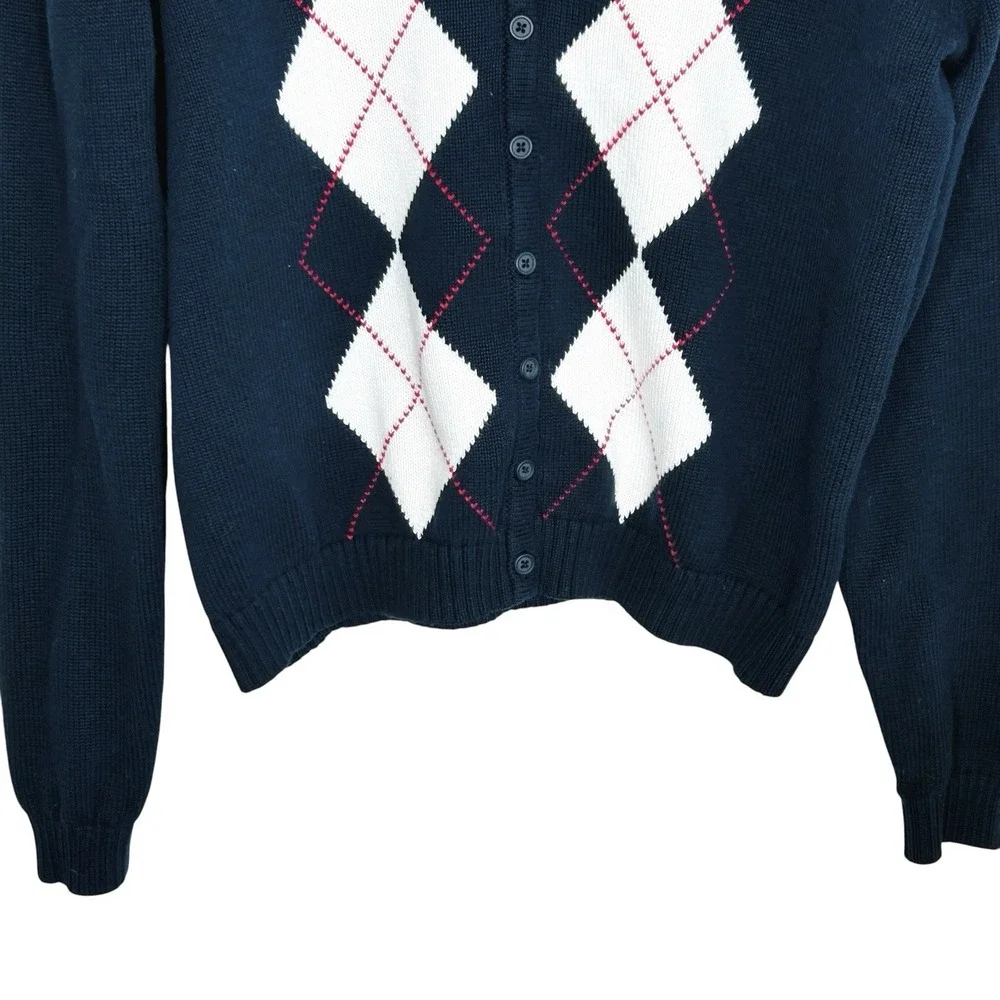 Brandy Melville John Galt Argyle Cardigan Sweater S Preppy Old‎ Money Academia